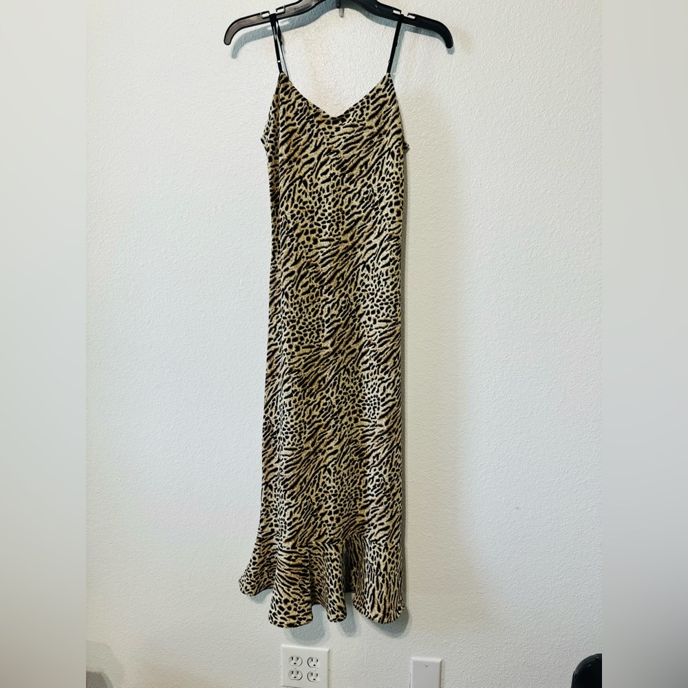 Vintage Leopard Print Glam Dress Size Small Made In USA